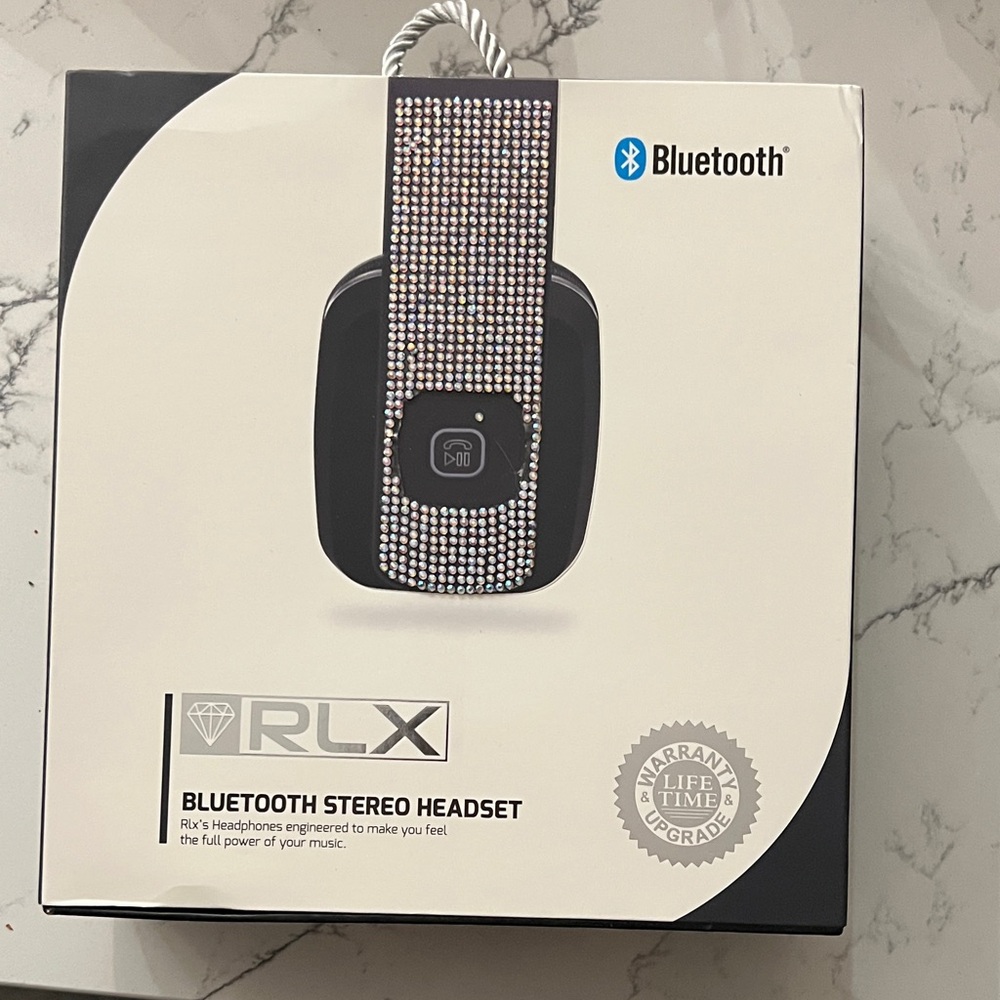 RLX-100 Bluetooth Stereo Headset - Black with rhinestones